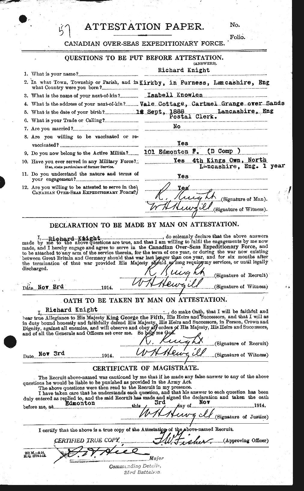 Personnel Records of the First World War - CEF 438440a