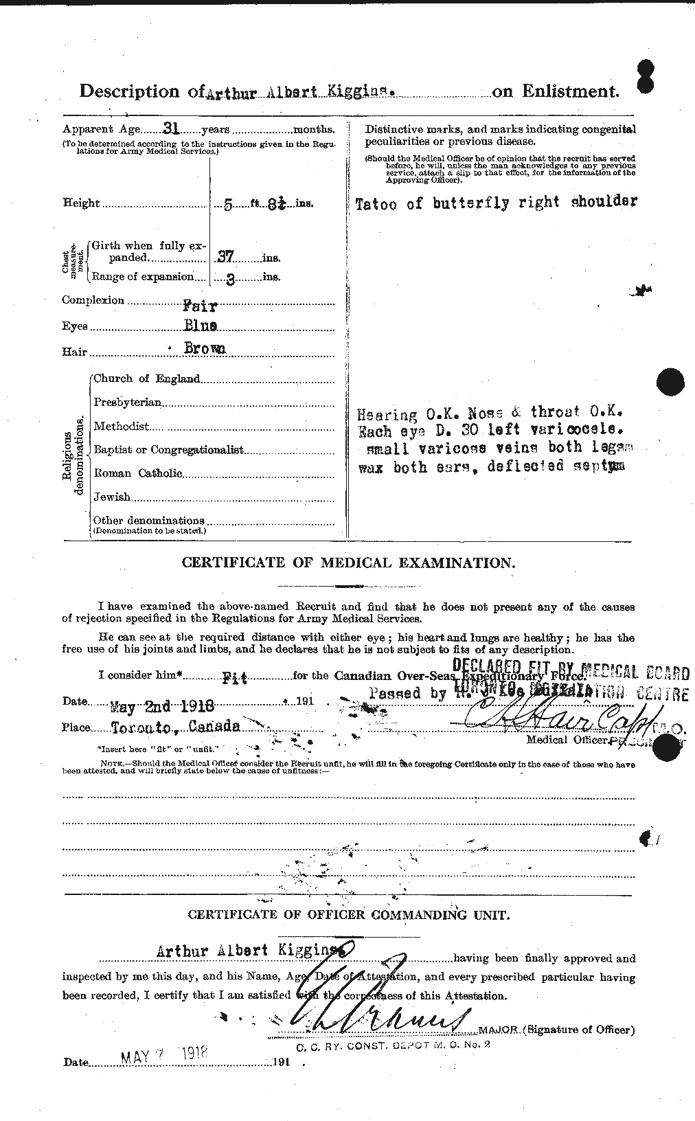 Personnel Records of the First World War - CEF 438907b