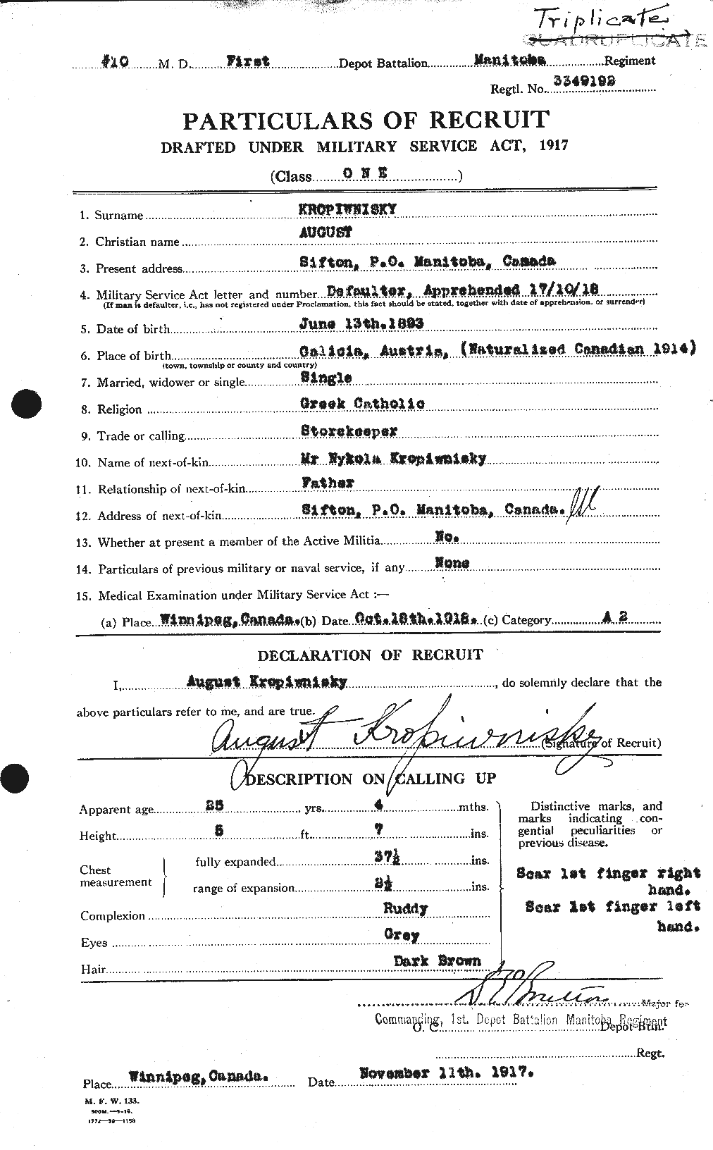 Personnel Records of the First World War - CEF 439254a