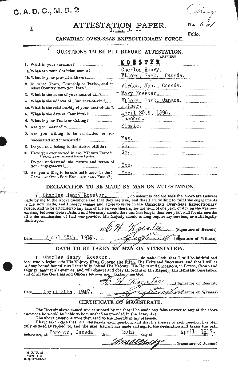 Personnel Records of the First World War - CEF 439755a
