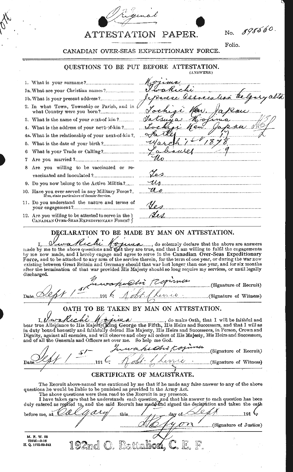 Personnel Records of the First World War - CEF 439806a