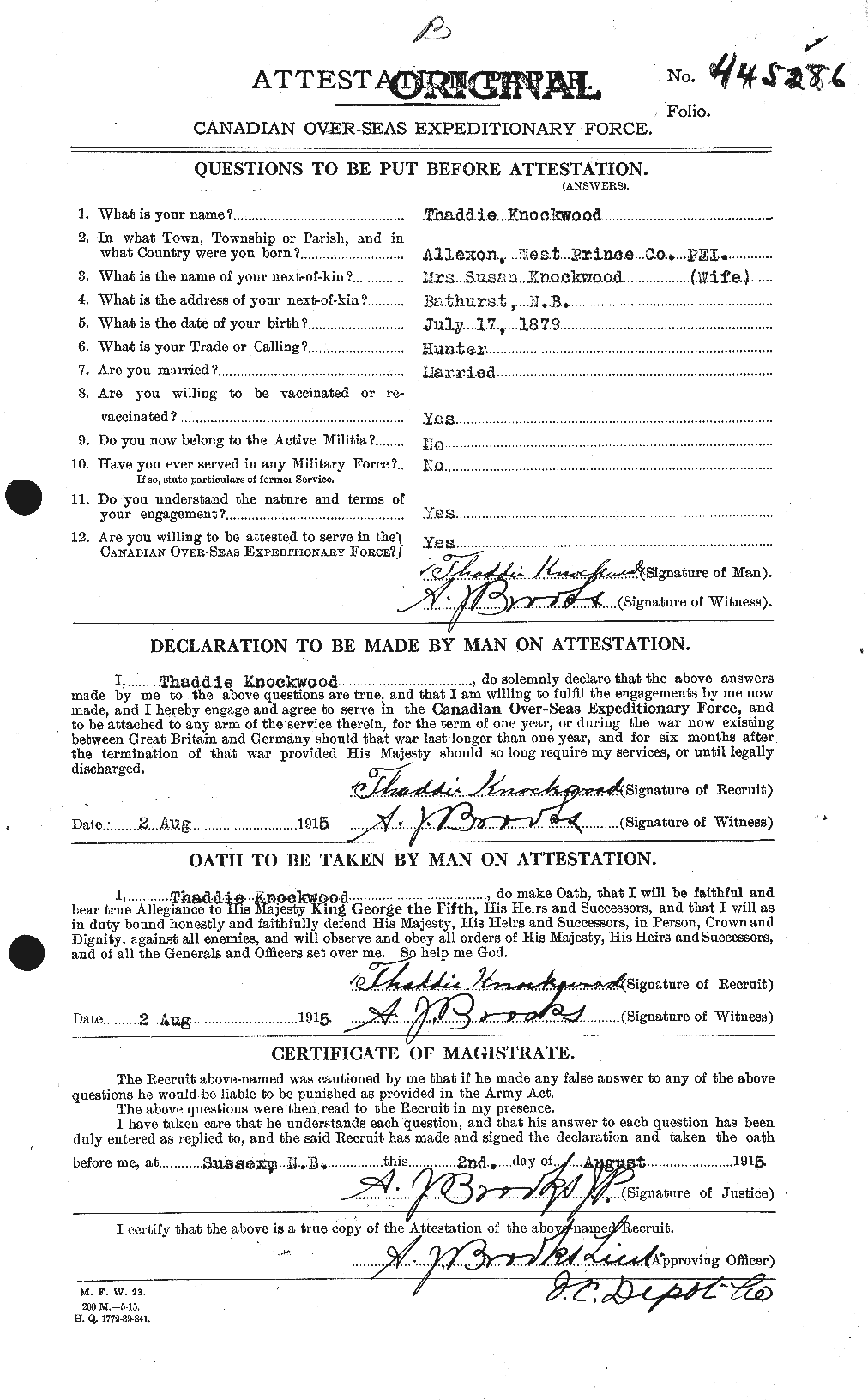 Personnel Records of the First World War - CEF 440194a