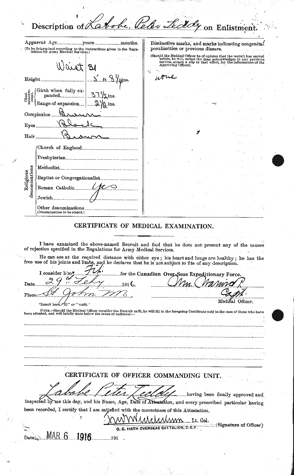 Personnel Records of the First World War - CEF 441761b