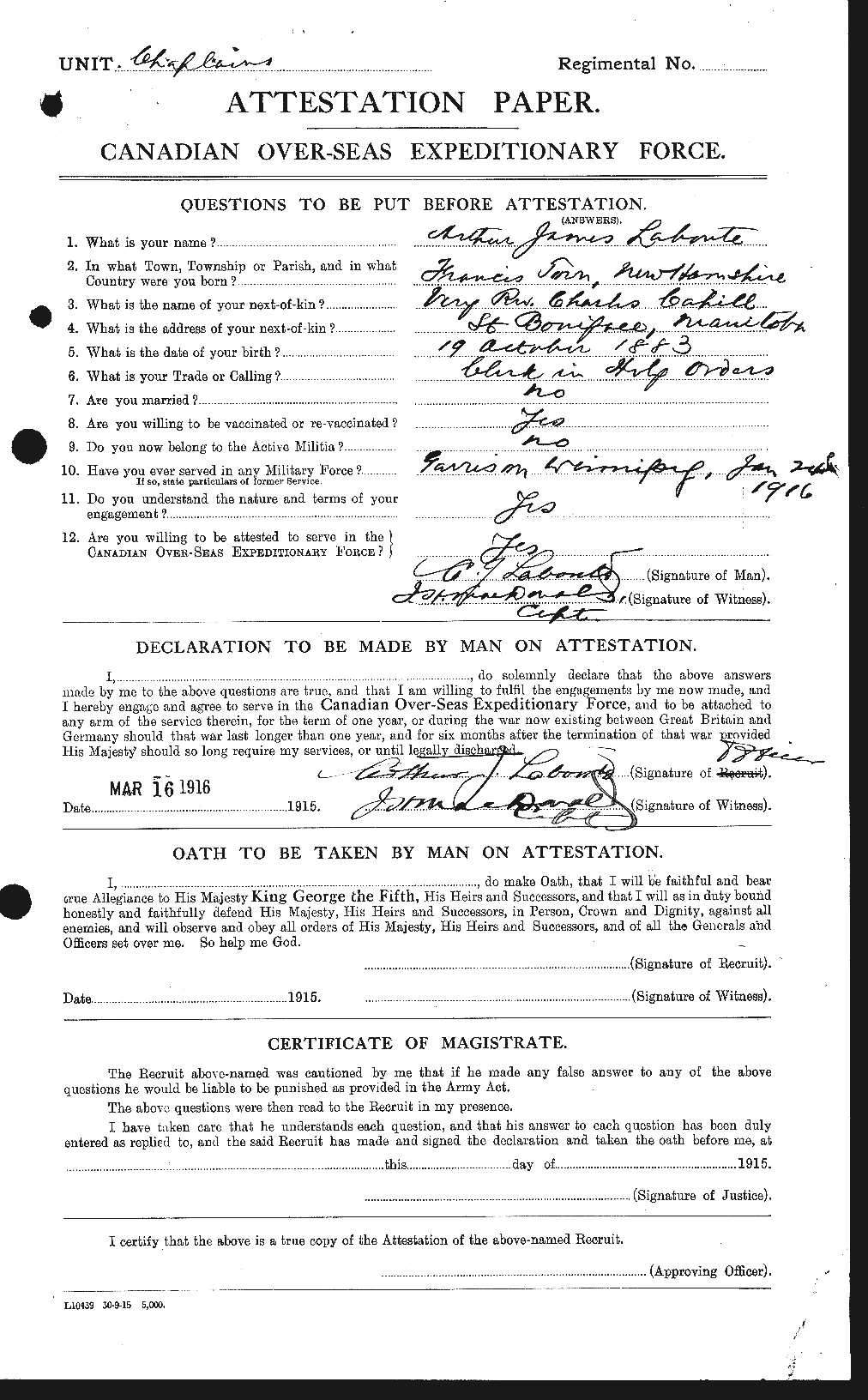 Personnel Records of the First World War - CEF 441774a