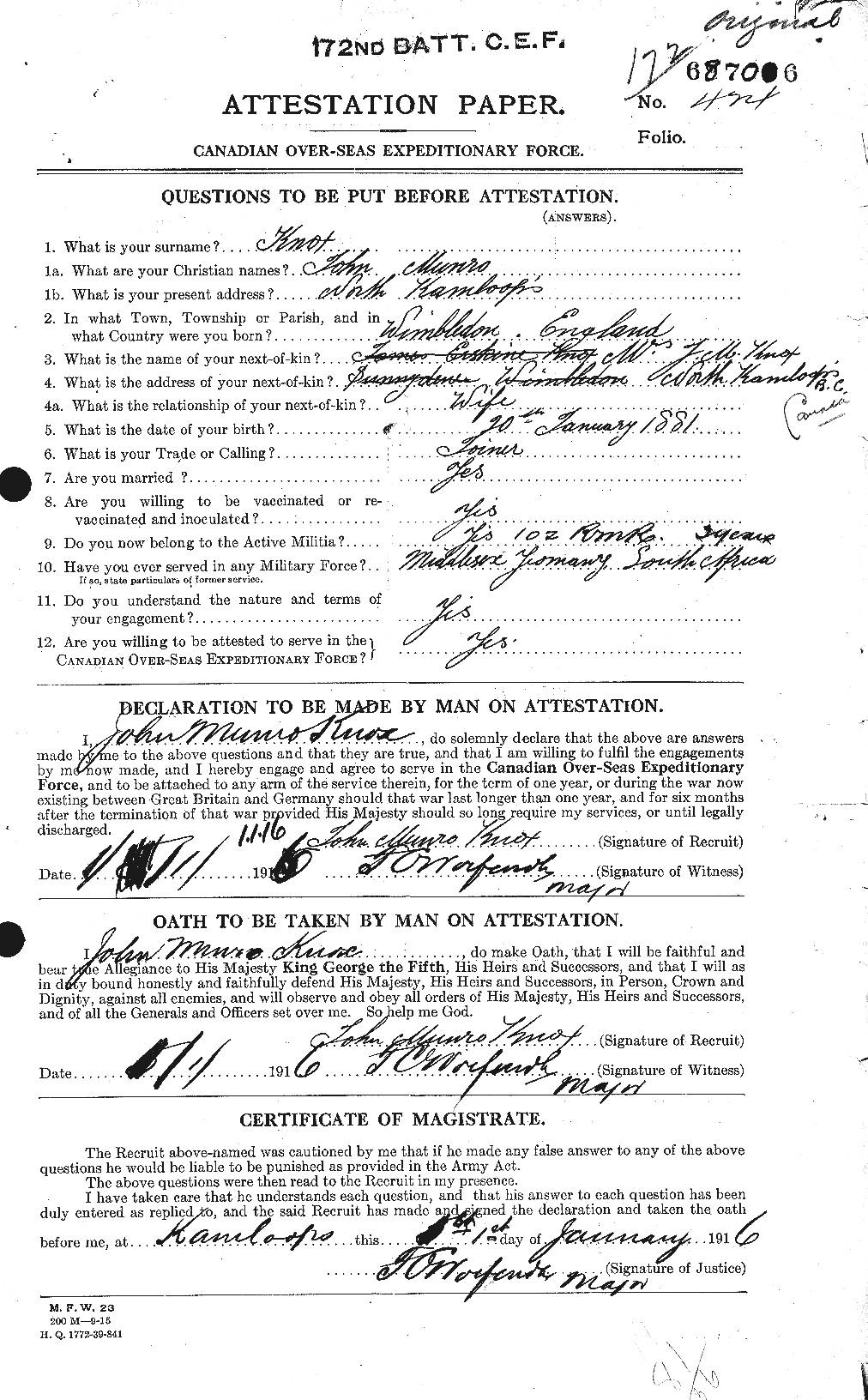 Personnel Records of the First World War - CEF 442869a