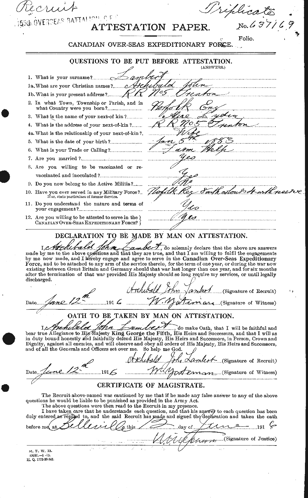 Personnel Records of the First World War - CEF 442976a