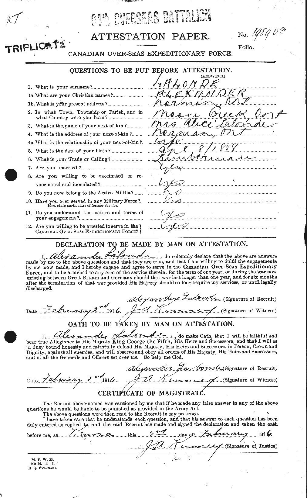Personnel Records of the First World War - CEF 443479a
