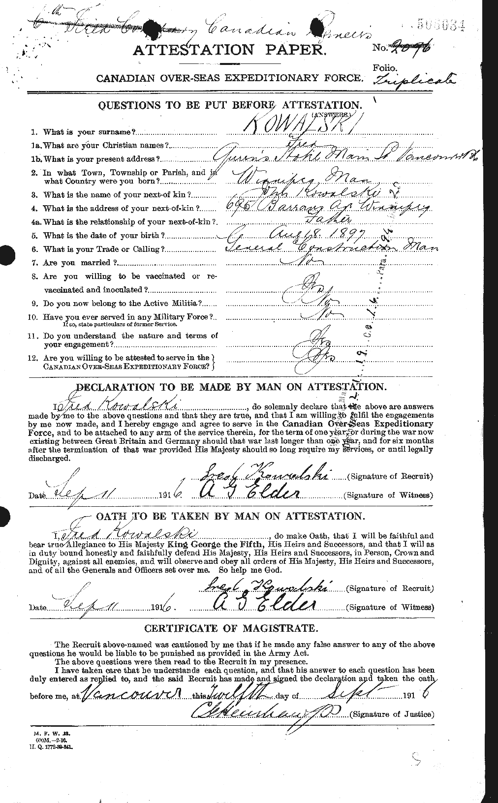 Personnel Records of the First World War - CEF 444014a