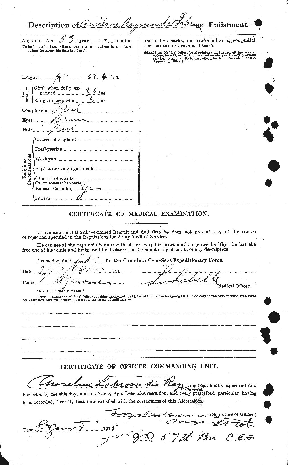 Personnel Records of the First World War - CEF 444298b