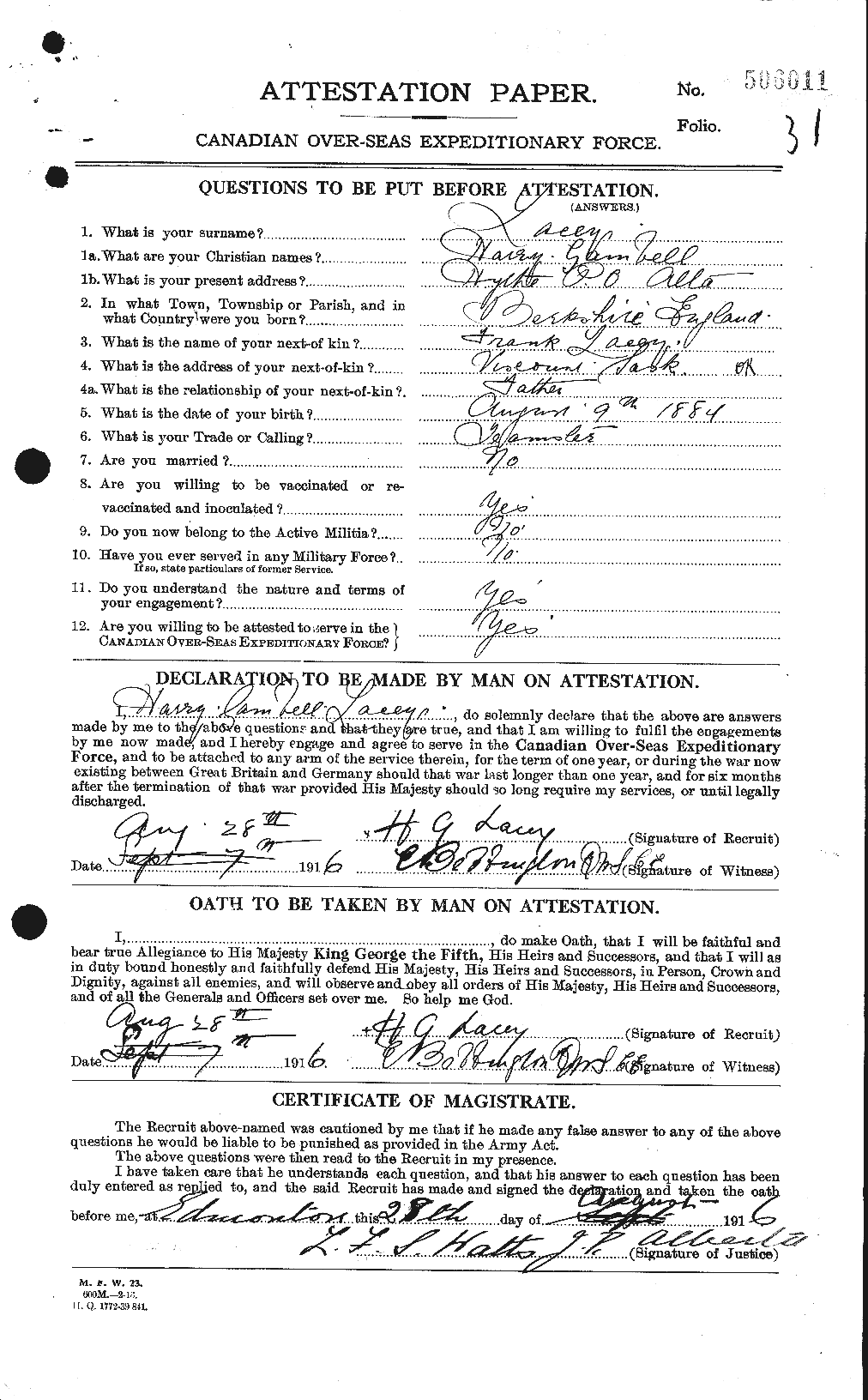 Personnel Records of the First World War - CEF 444503a