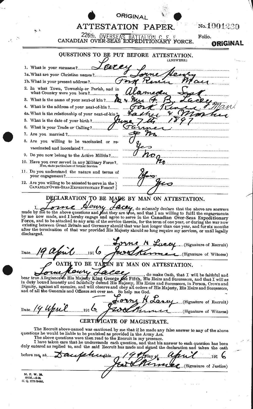 Personnel Records of the First World War - CEF 444527a
