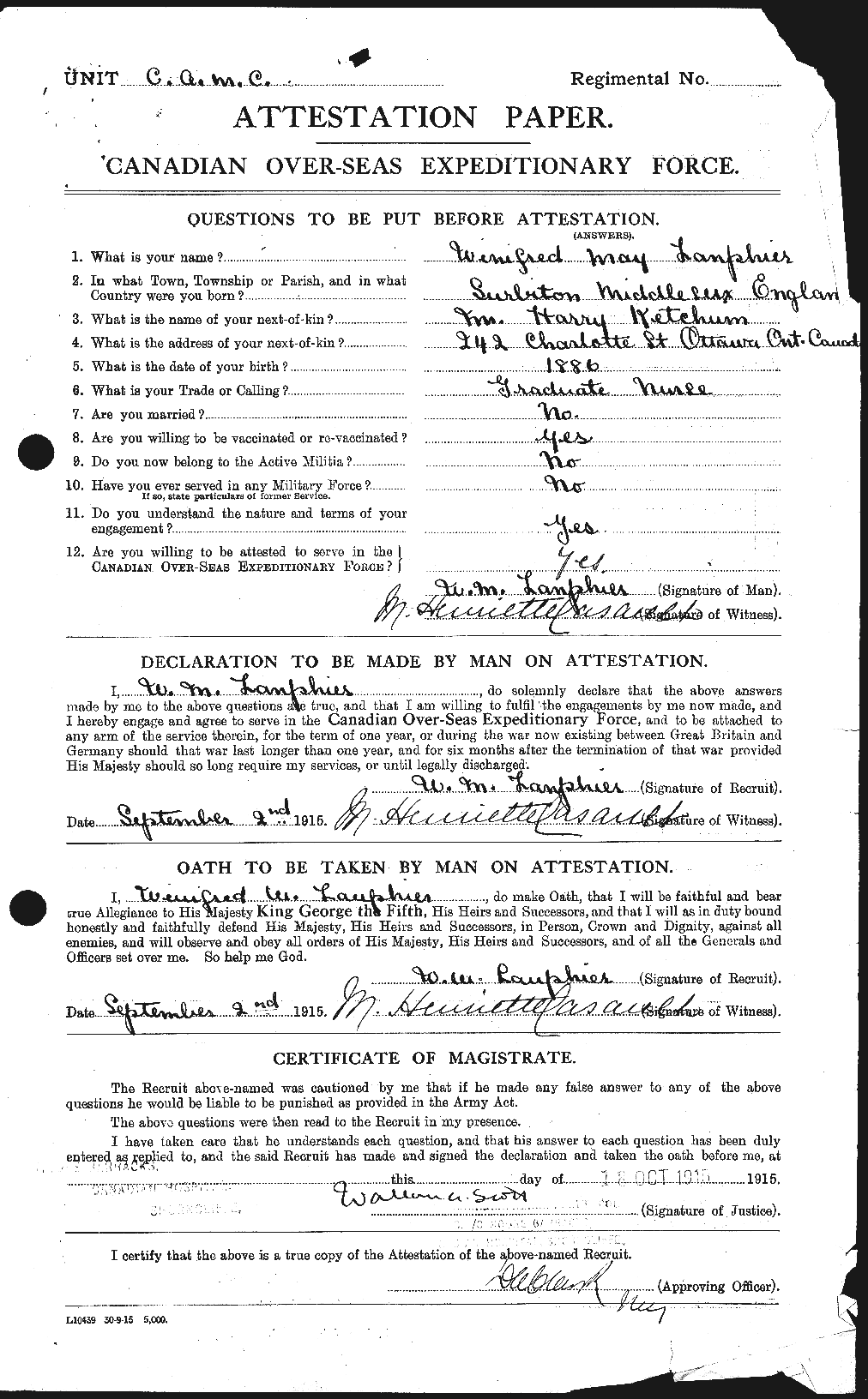 Personnel Records of the First World War - CEF 446741a