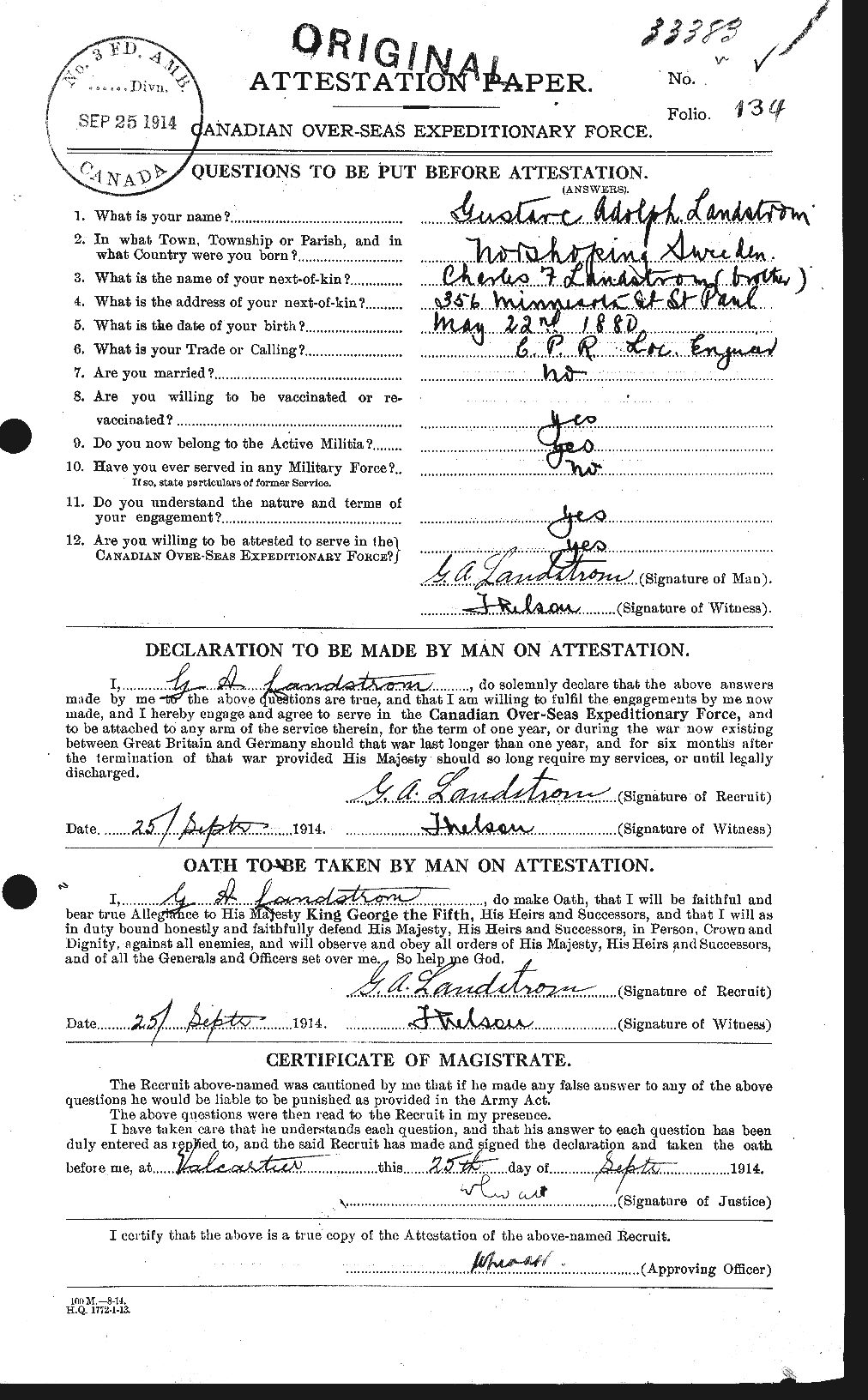 Personnel Records of the First World War - CEF 447455a