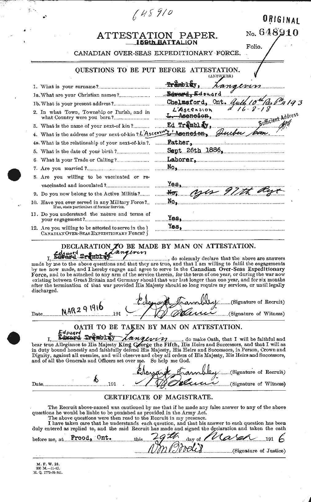Personnel Records of the First World War - CEF 447579a