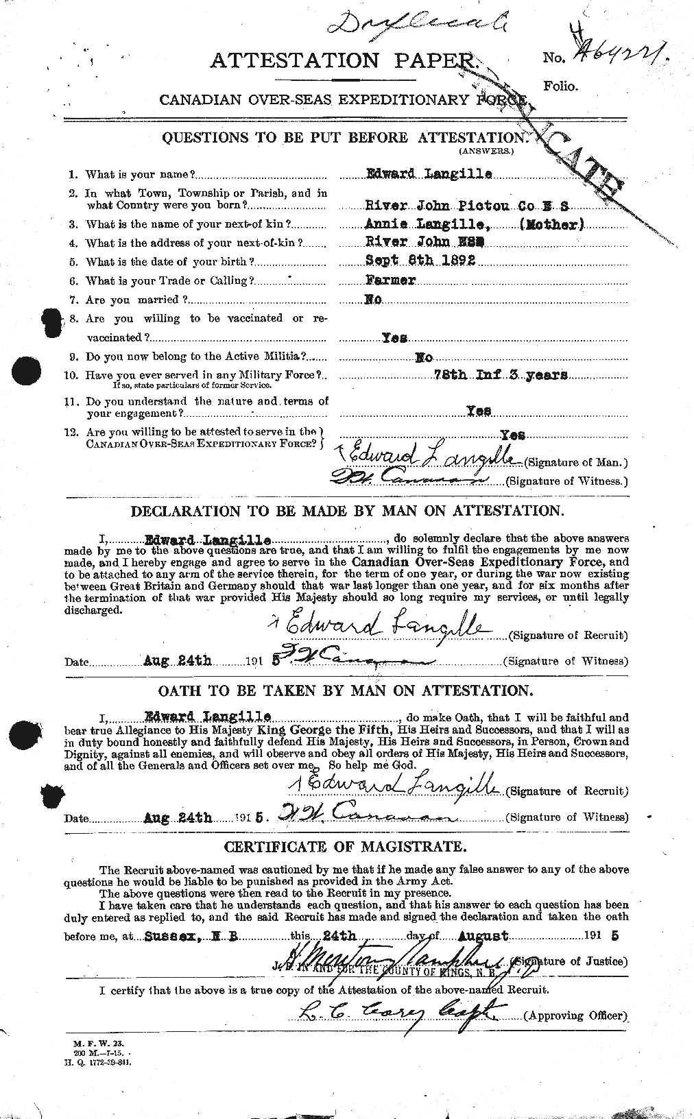 Personnel Records of the First World War - CEF 447782a