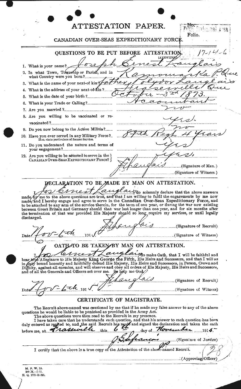 Personnel Records of the First World War - CEF 447866a