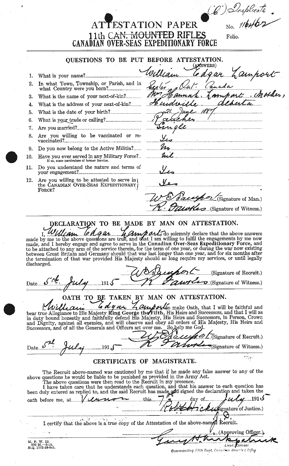 Personnel Records of the First World War - CEF 448281a