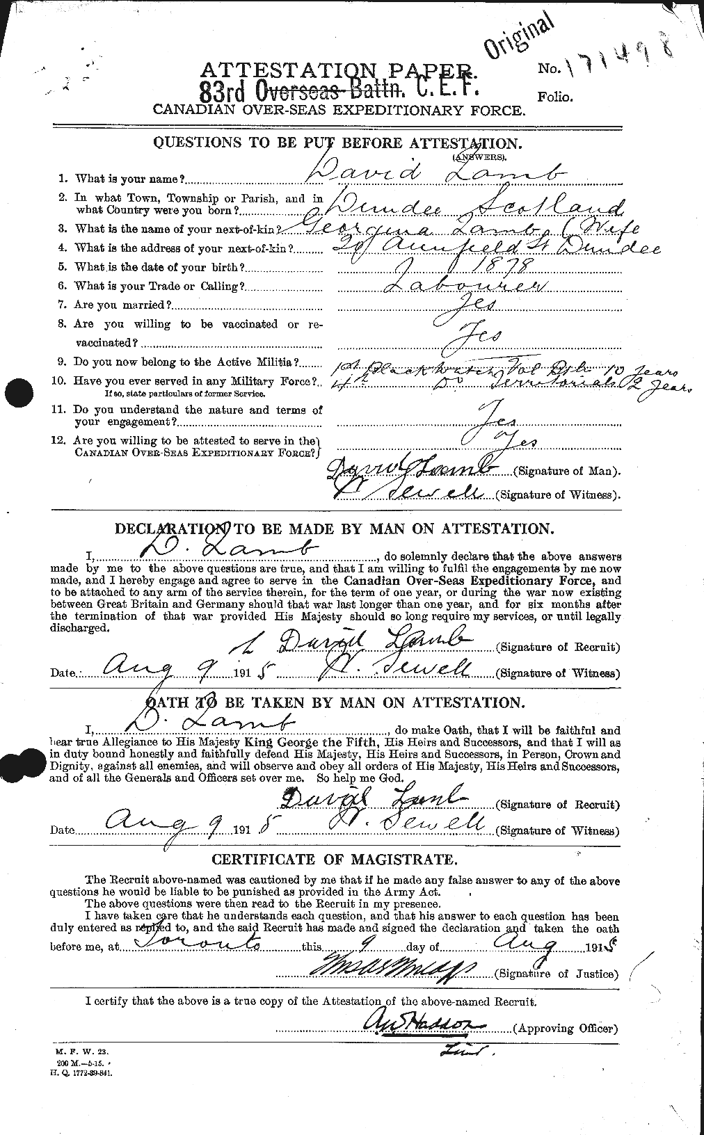 Personnel Records of the First World War - CEF 448731a