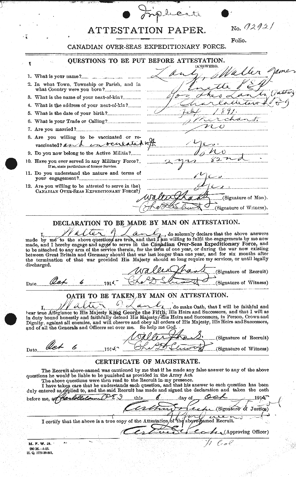 Personnel Records of the First World War - CEF 449681a