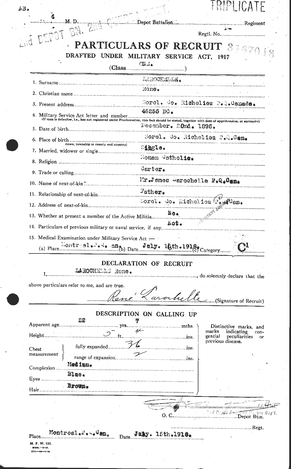 Personnel Records of the First World War - CEF 450799a