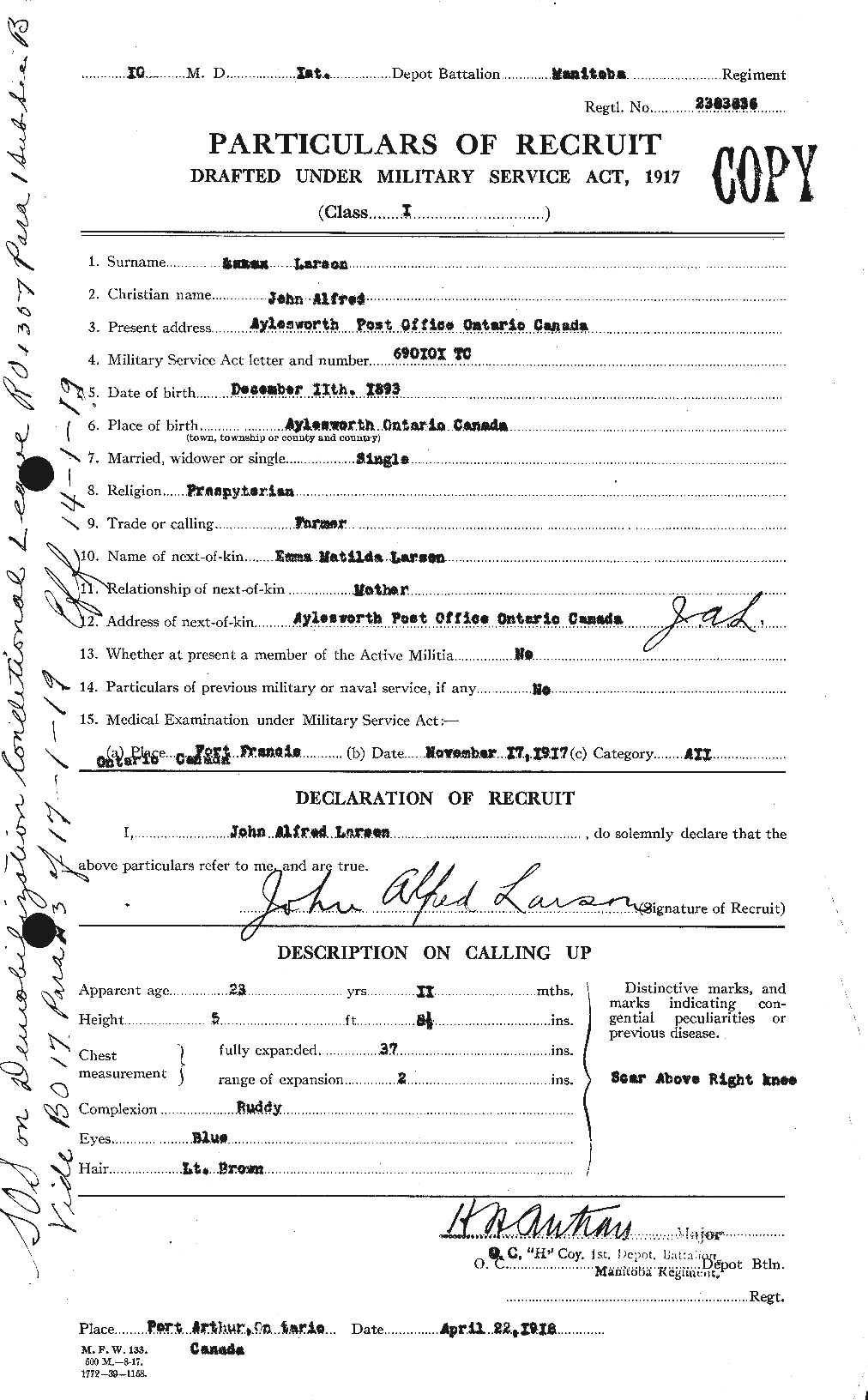 Personnel Records of the First World War - CEF 451720a