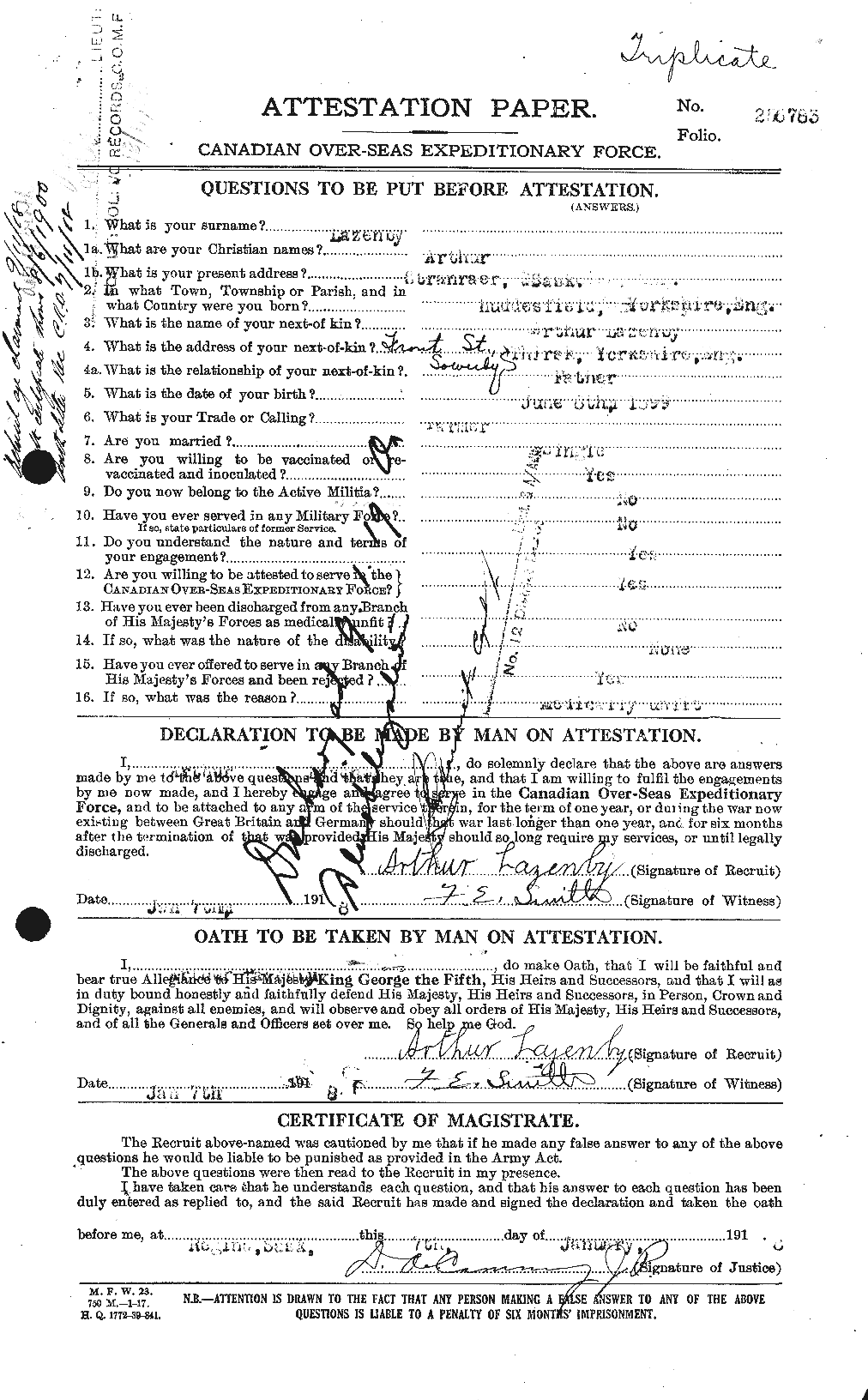 Personnel Records of the First World War - CEF 453196a