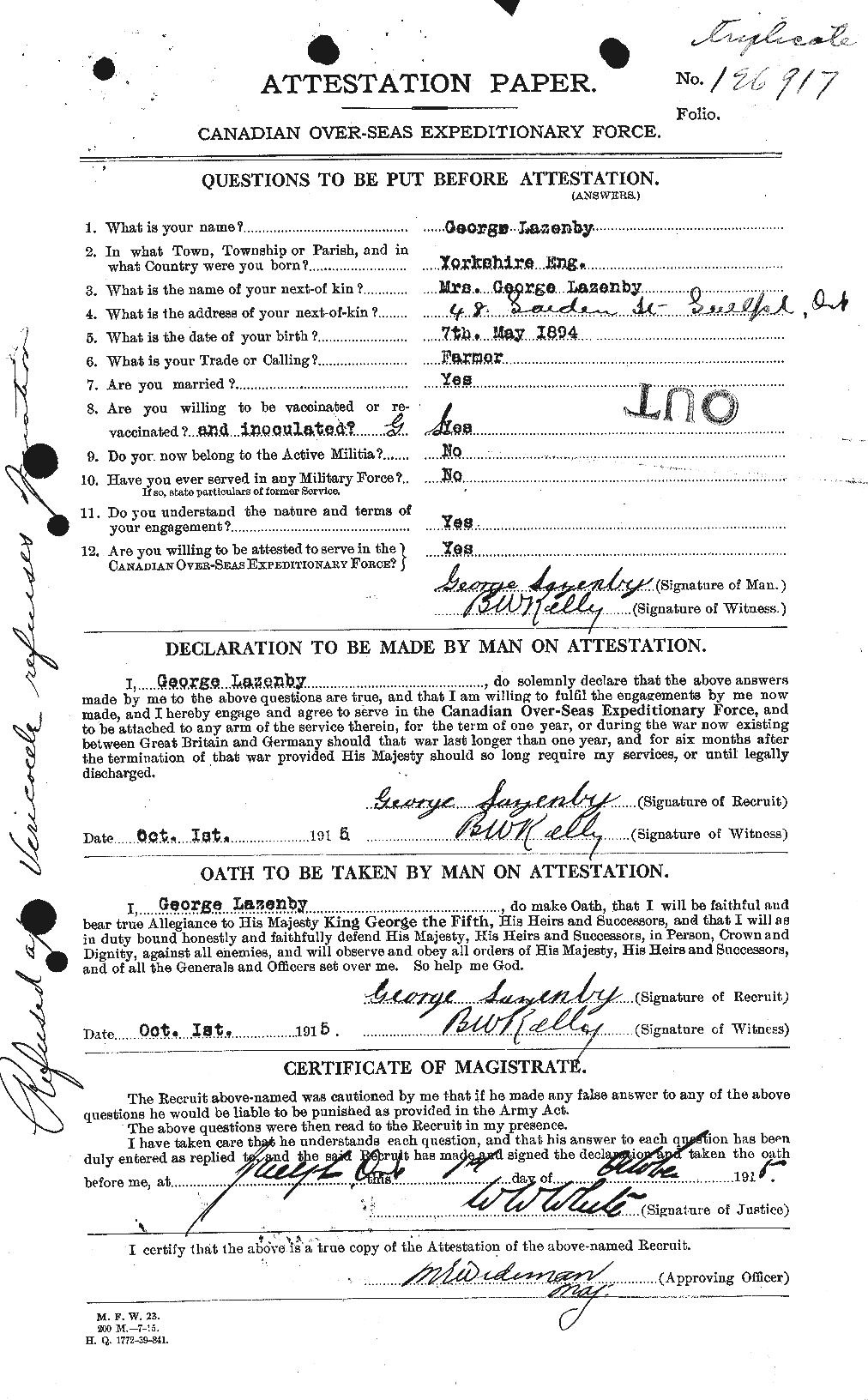 Personnel Records of the First World War - CEF 453201a