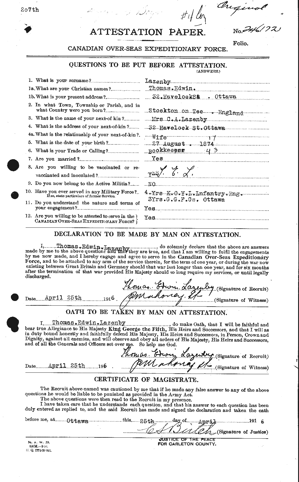 Personnel Records of the First World War - CEF 453215a