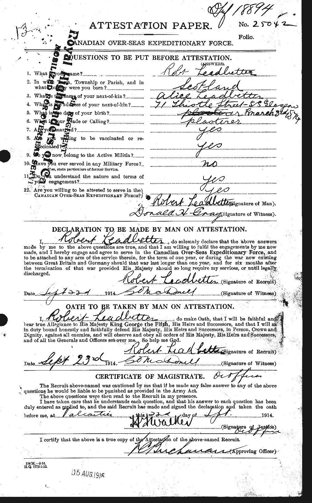 Personnel Records of the First World War - CEF 455847a