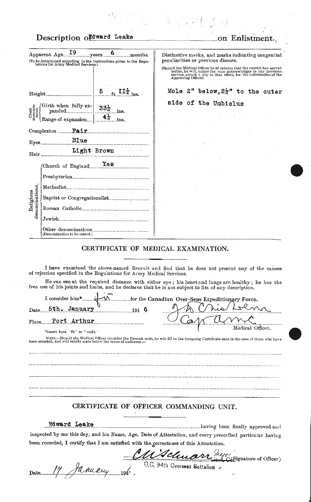 Dossiers du Personnel de la Première Guerre mondiale - CEC 455977b
