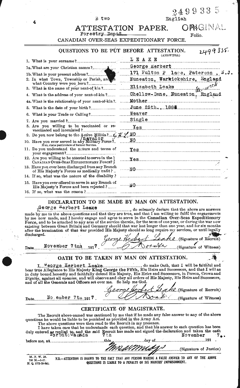 Personnel Records of the First World War - CEF 455981a