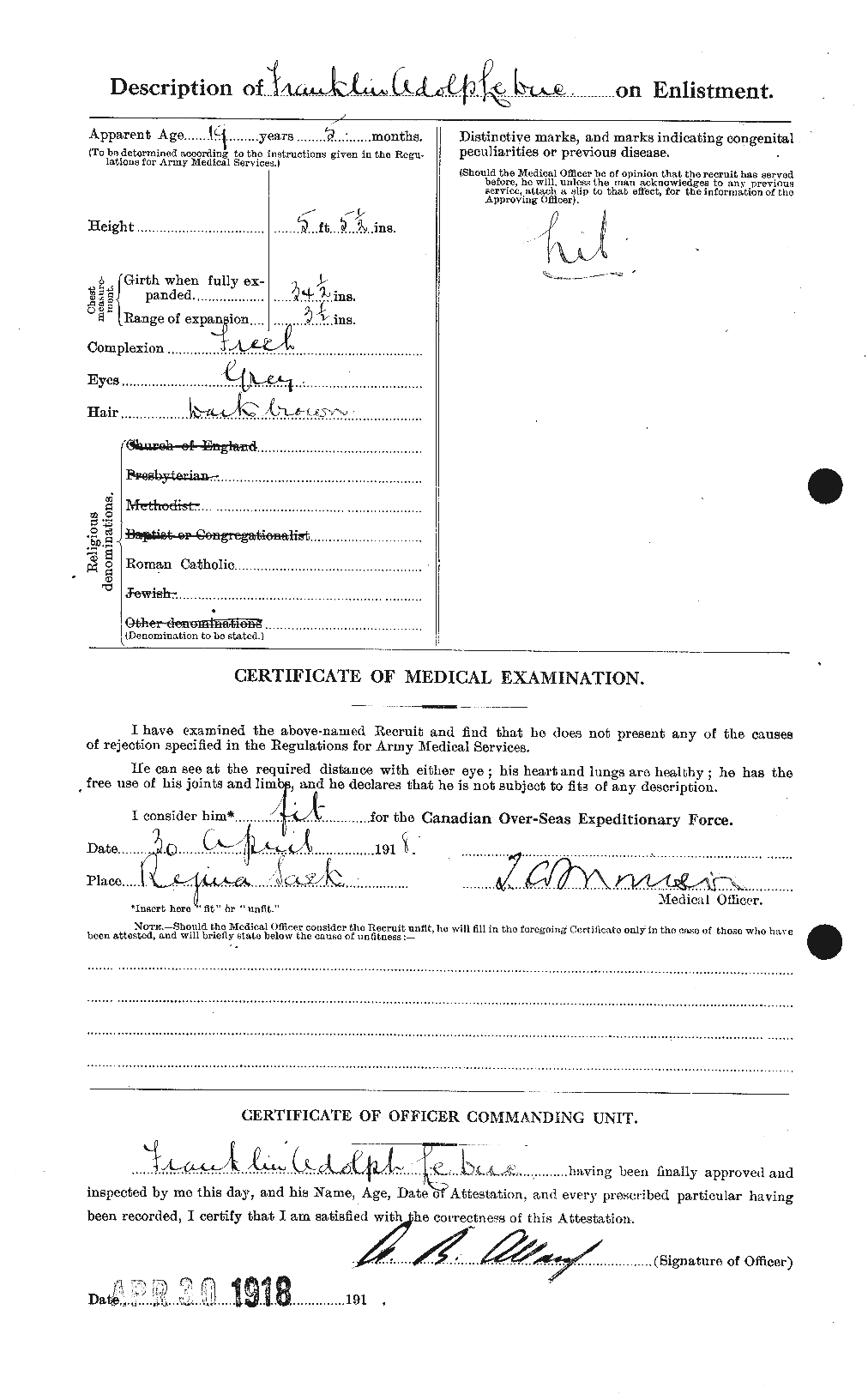 Personnel Records of the First World War - CEF 456527b
