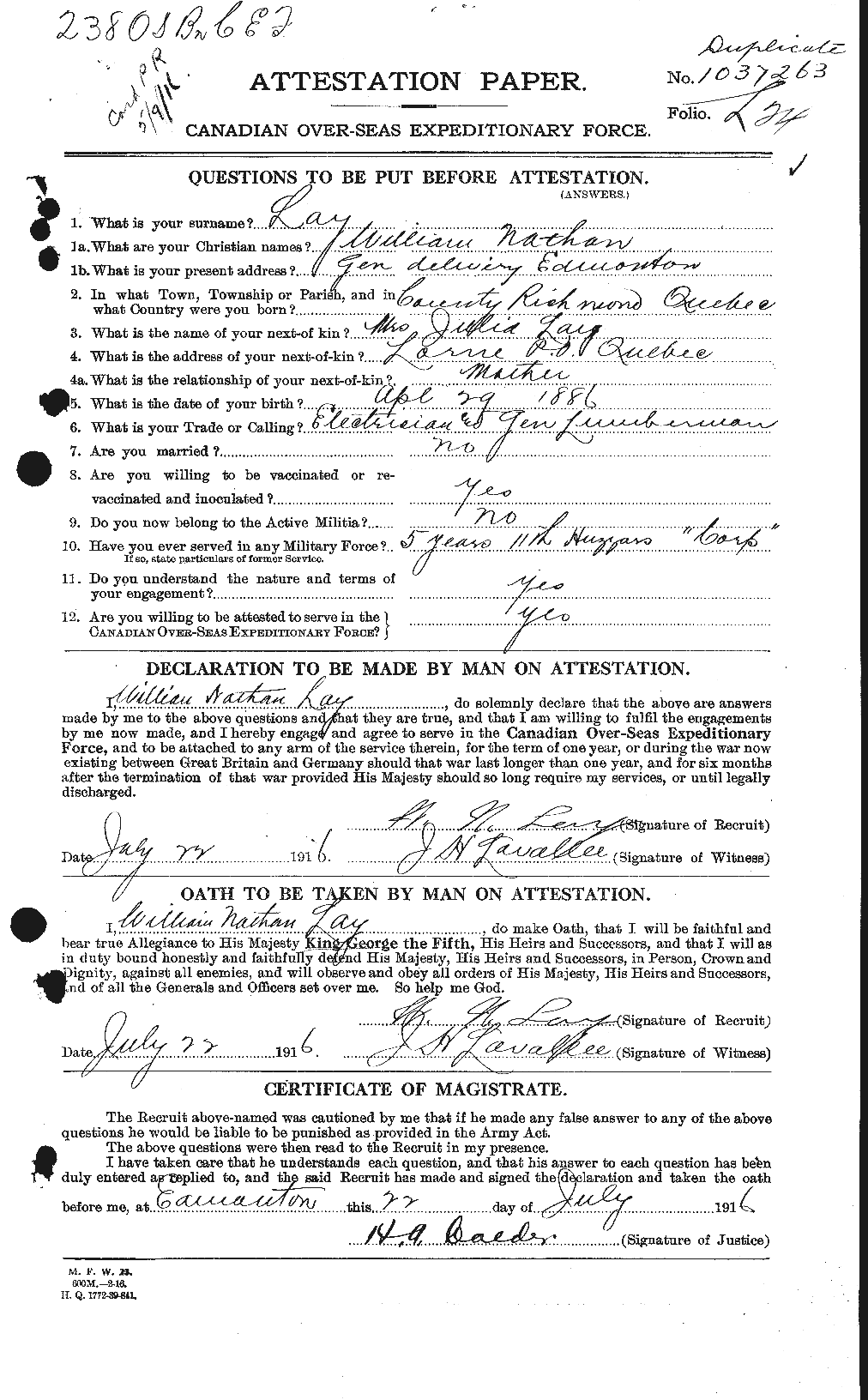 Personnel Records of the First World War - CEF 458359a