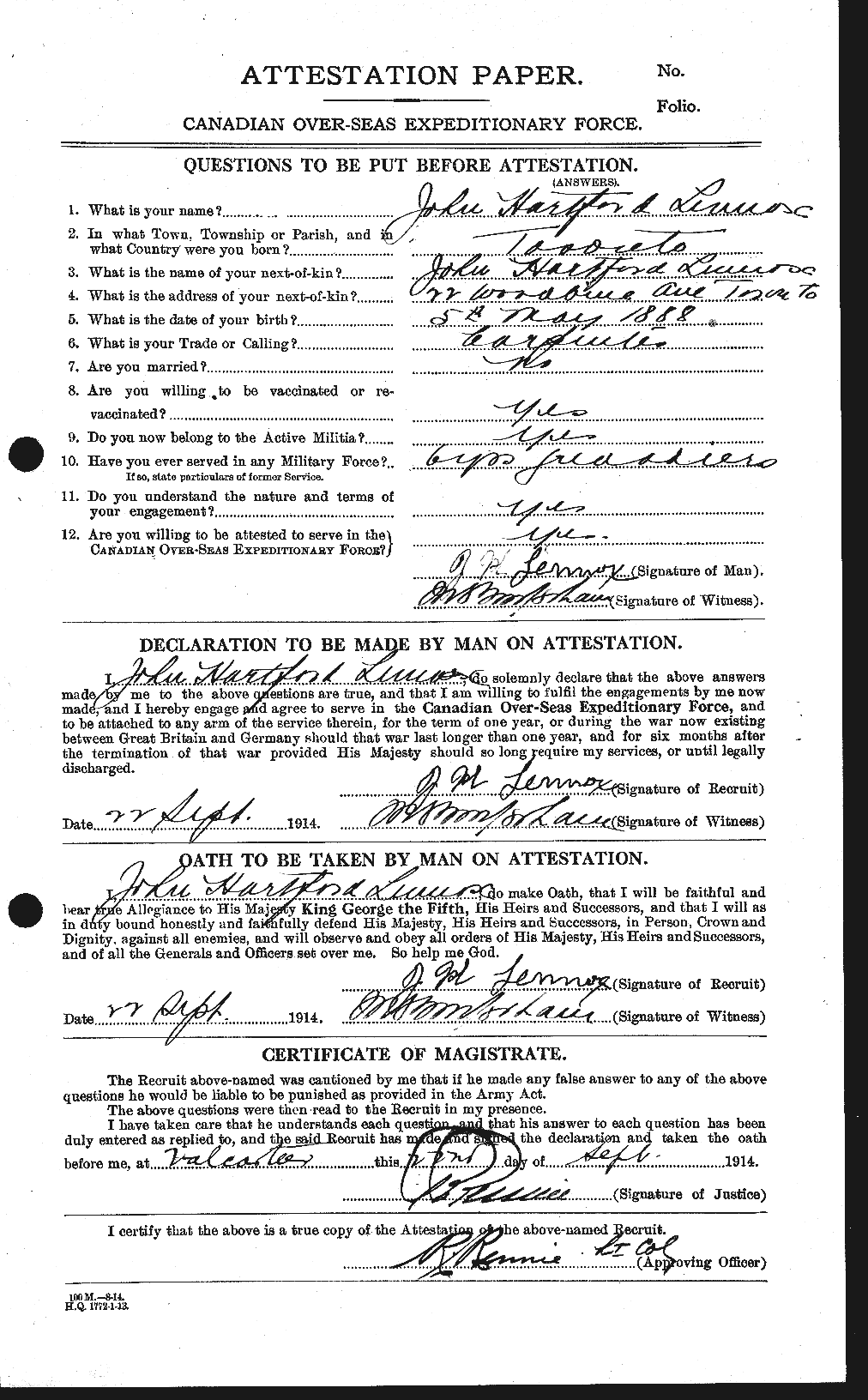 Personnel Records of the First World War - CEF 458686a