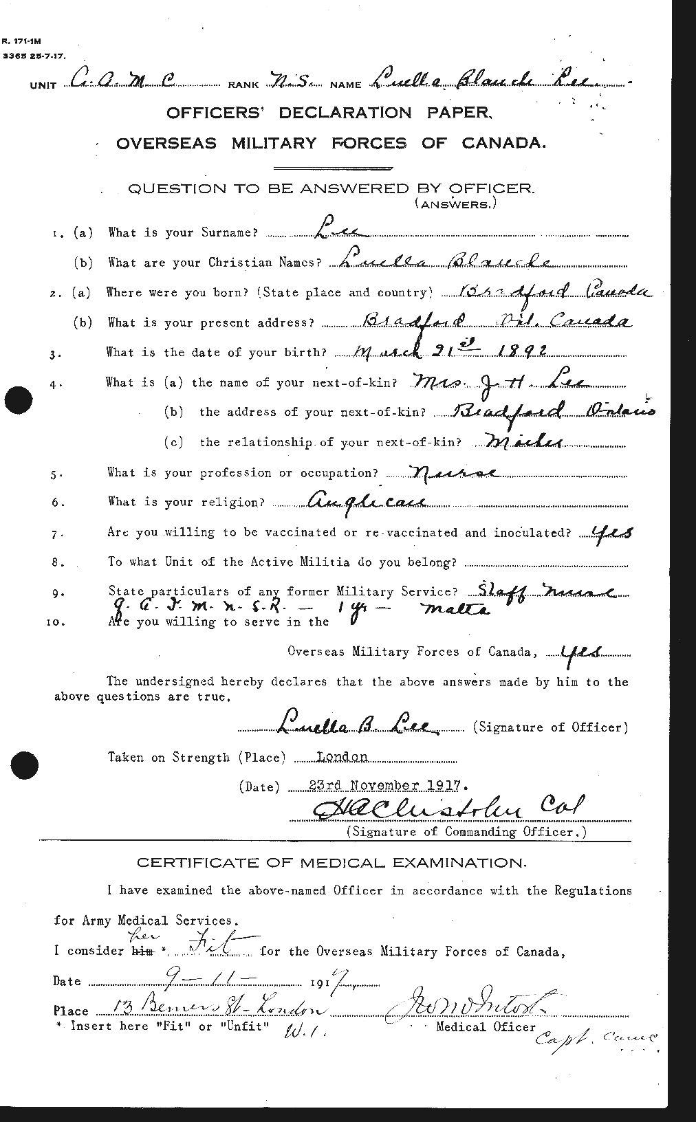 Personnel Records of the First World War - CEF 458911a