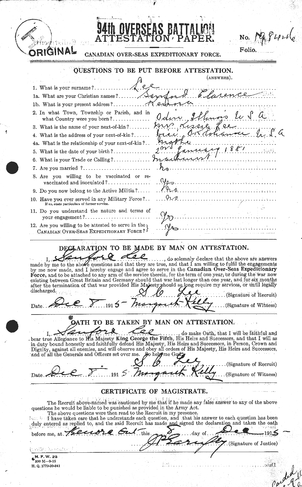 Personnel Records of the First World War - CEF 459028a