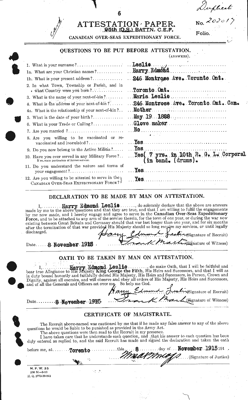 Personnel Records of the First World War - CEF 459811a