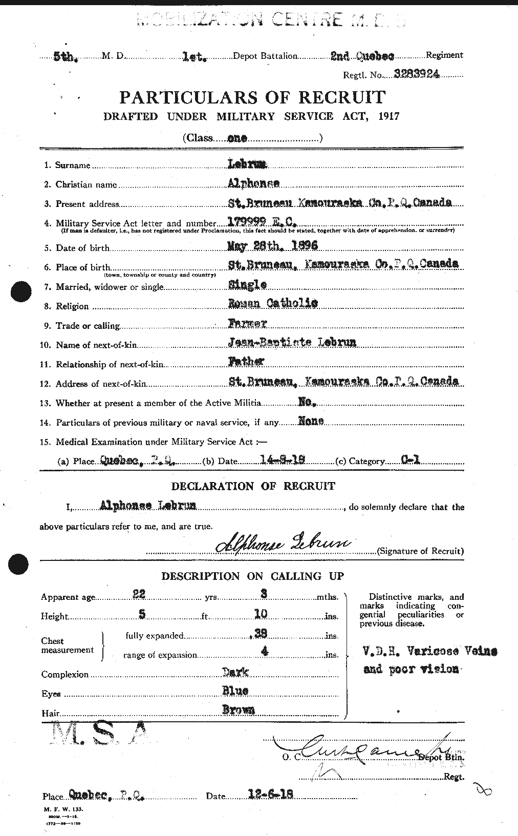 Personnel Records of the First World War - CEF 461547a