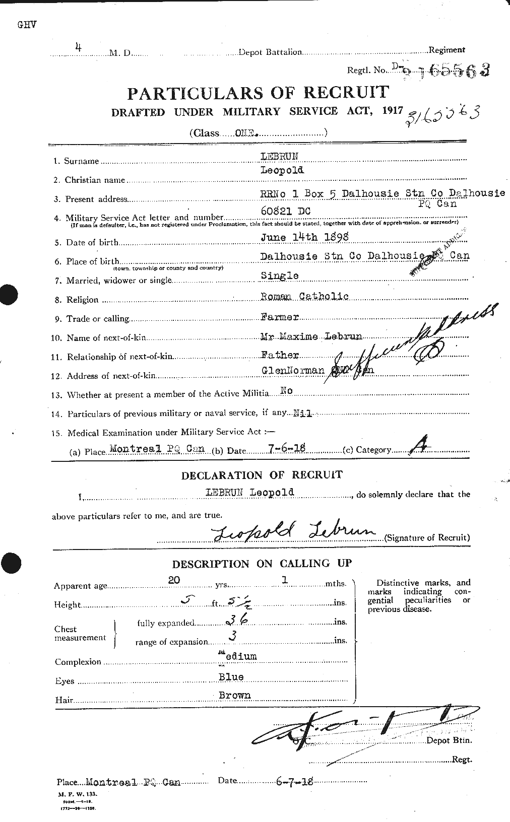 Personnel Records of the First World War - CEF 461579a