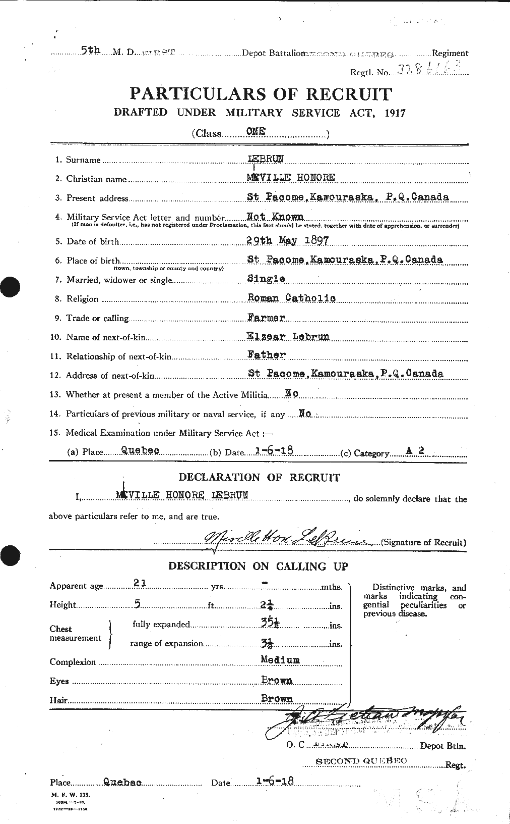Personnel Records of the First World War - CEF 461582a