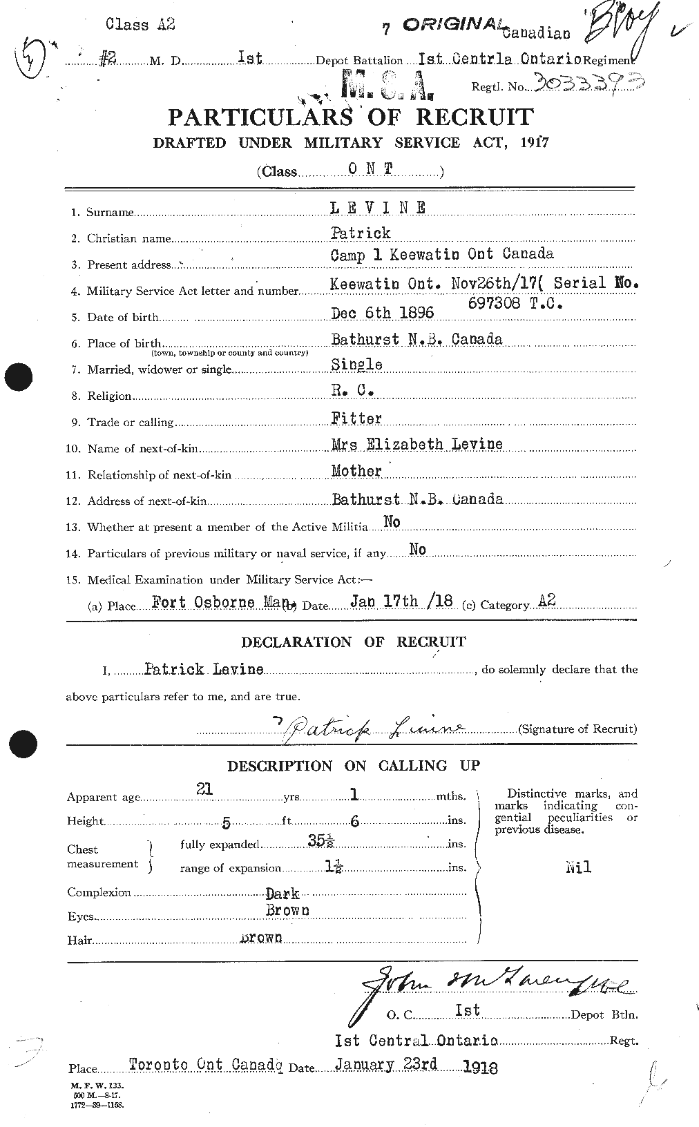 Personnel Records of the First World War - CEF 462703a