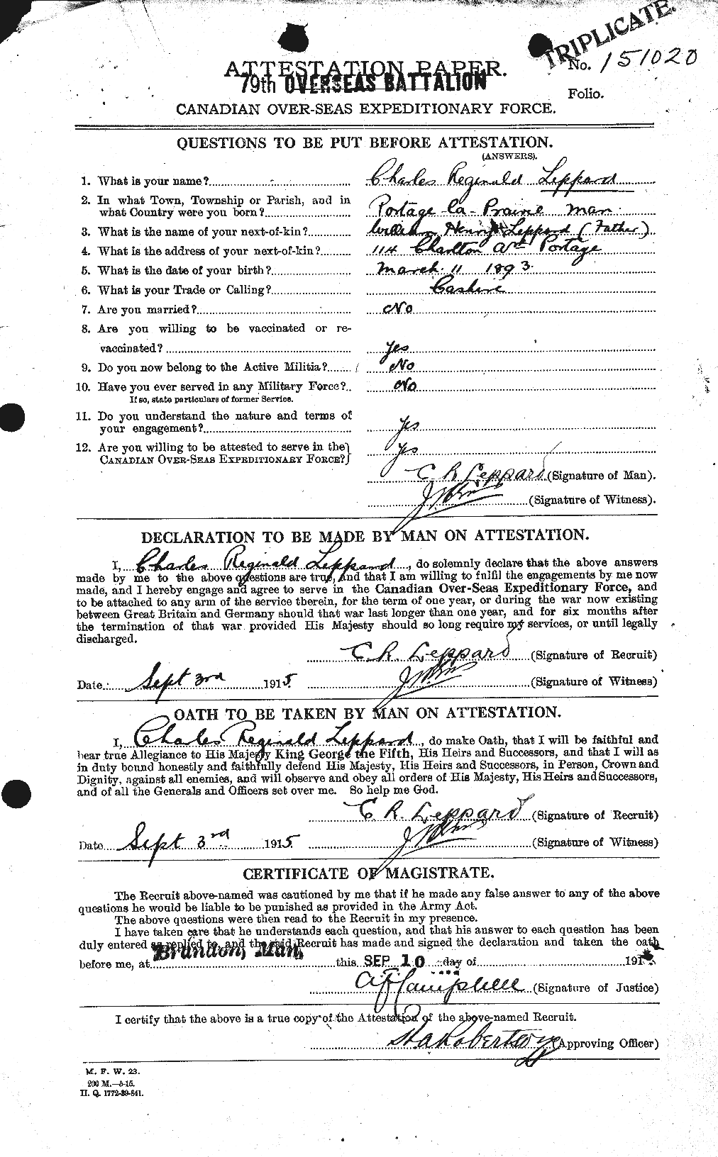 Personnel Records of the First World War - CEF 462980a