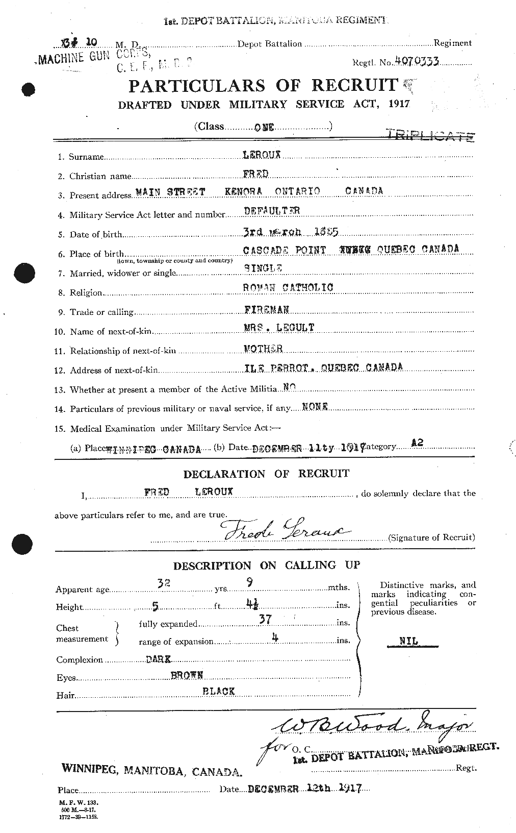 Personnel Records of the First World War - CEF 463113a