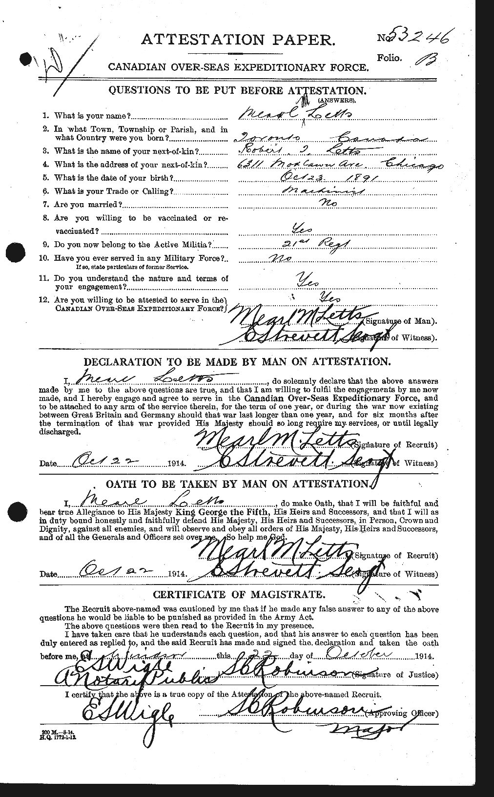 Personnel Records of the First World War - CEF 463512a