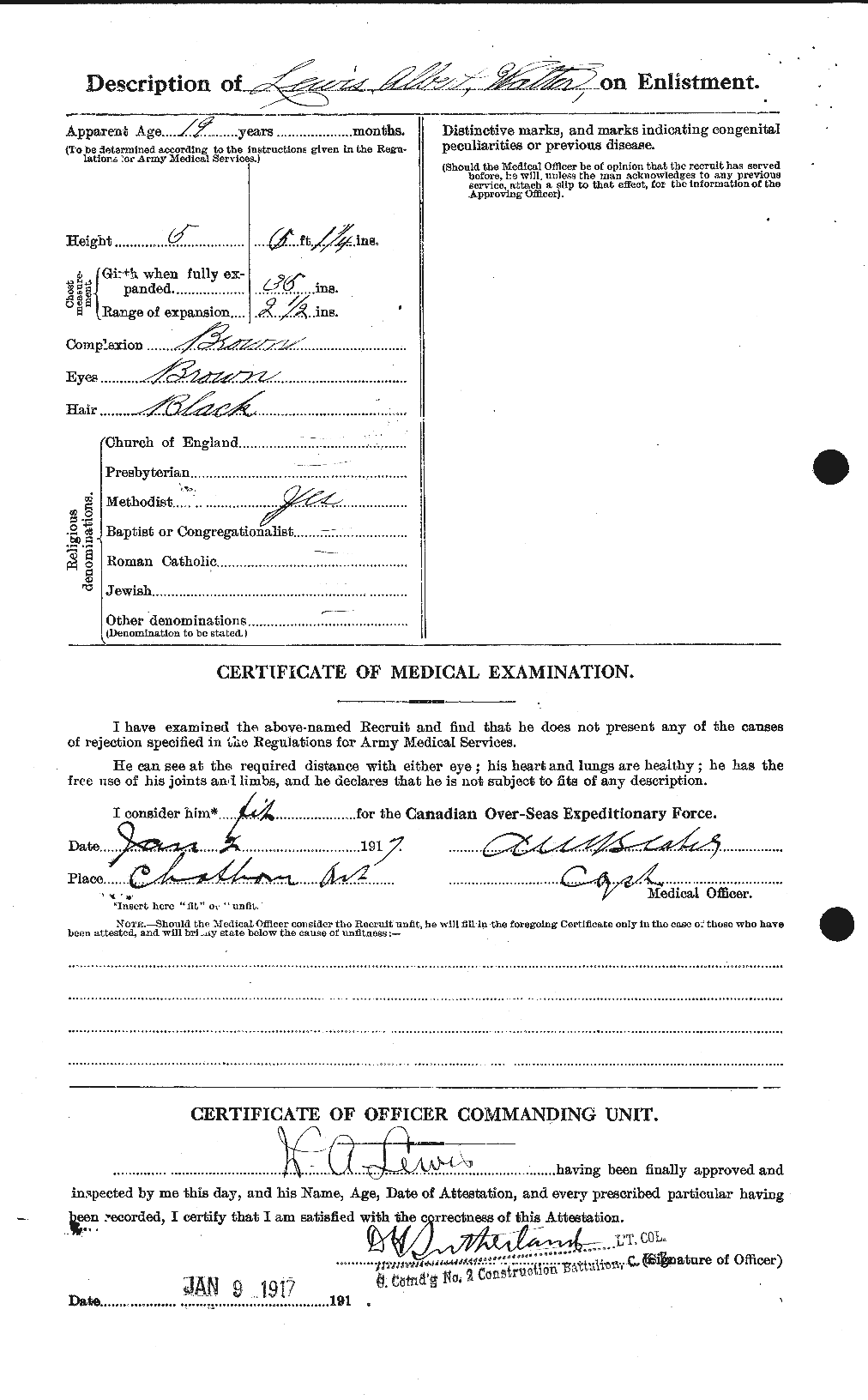 Dossiers du Personnel de la Première Guerre mondiale - CEC 464022b