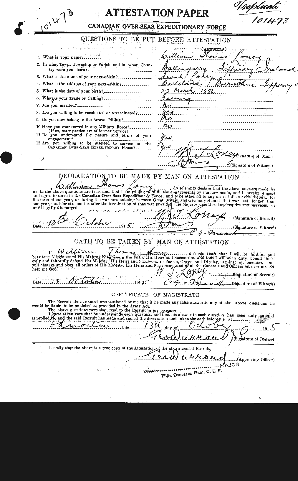 Personnel Records of the First World War - CEF 464572a