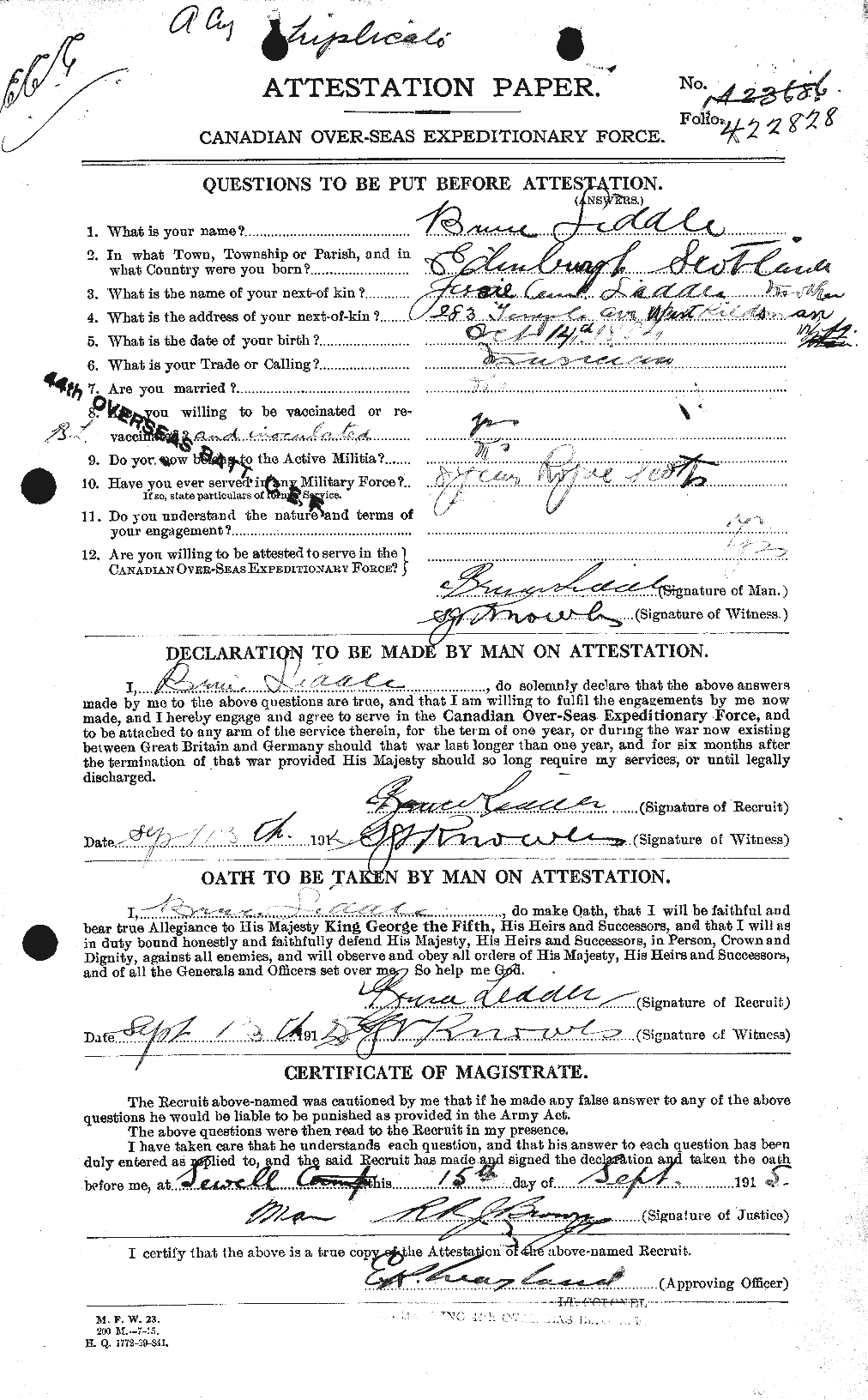 Personnel Records of the First World War - CEF 465304a