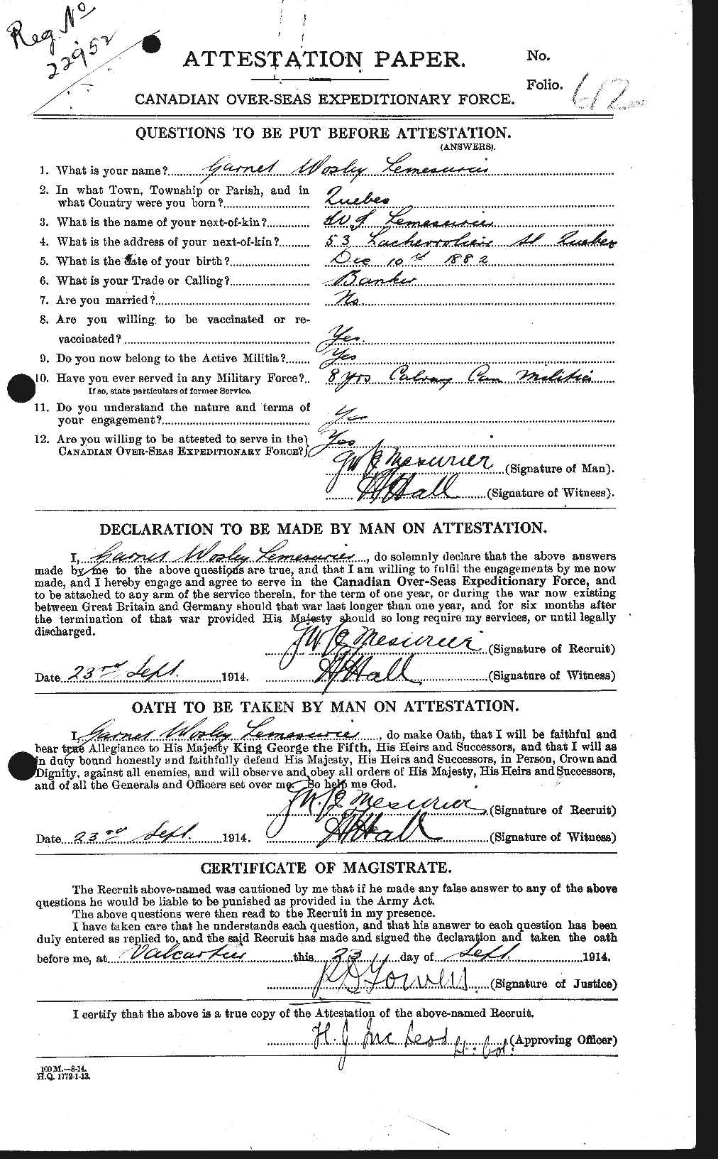 Personnel Records of the First World War - CEF 465877a