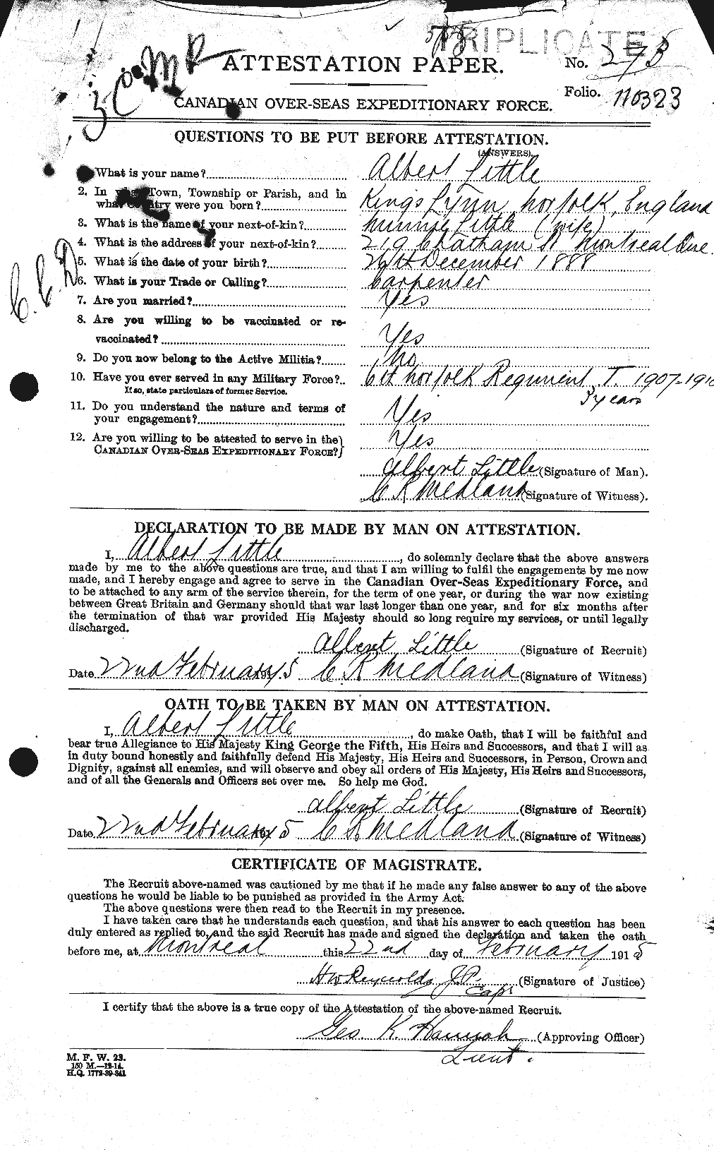 Personnel Records of the First World War - CEF 467166a