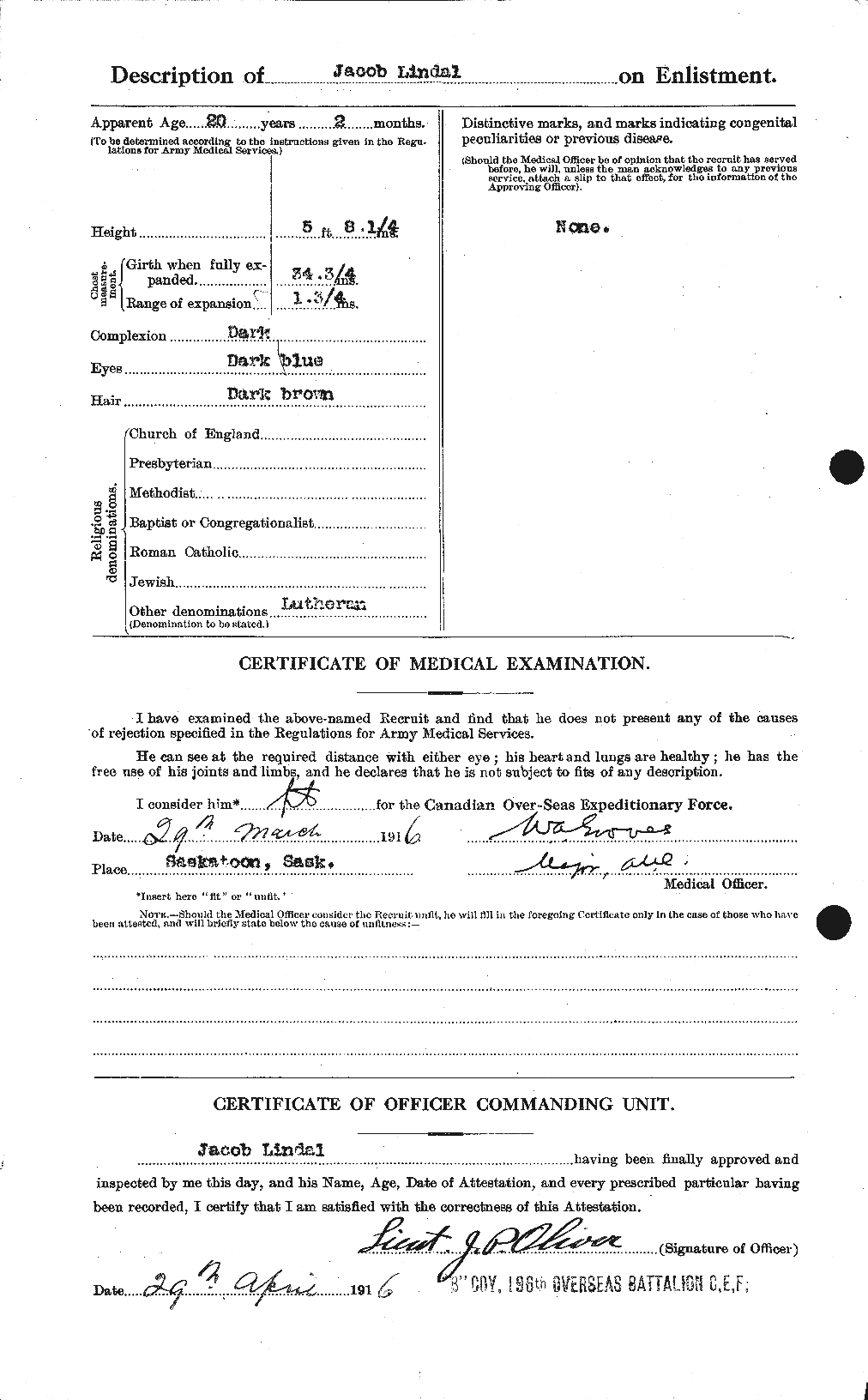 Dossiers du Personnel de la Première Guerre mondiale - CEC 467643b